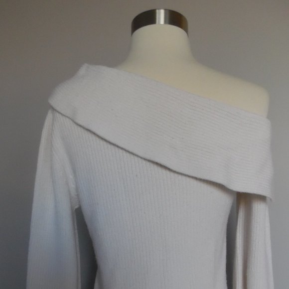 Theory Prosecco One-shoulder Ribbed Fold over Sweater - Picture 8 of 16